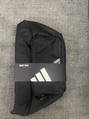 adidas Black Waist Pack with Reflective Logo